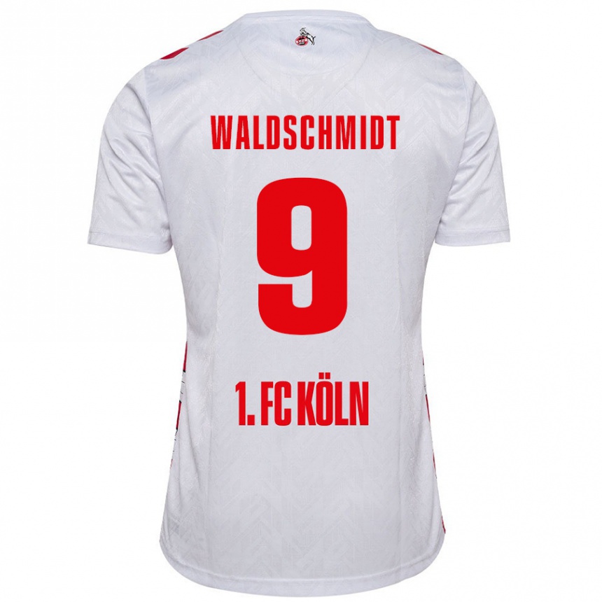 Enfant Football Maillot Luca Waldschmidt #9 Blanc Rouge Tenues Domicile 2024/25