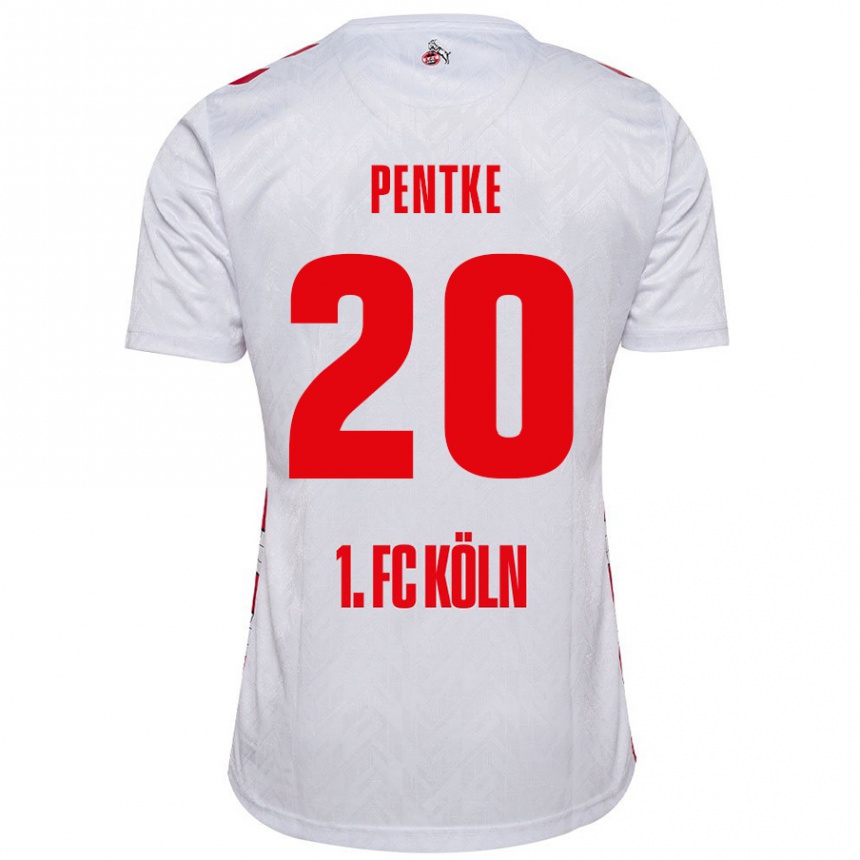 Enfant Football Maillot Philipp Pentke #20 Blanc Rouge Tenues Domicile 2024/25