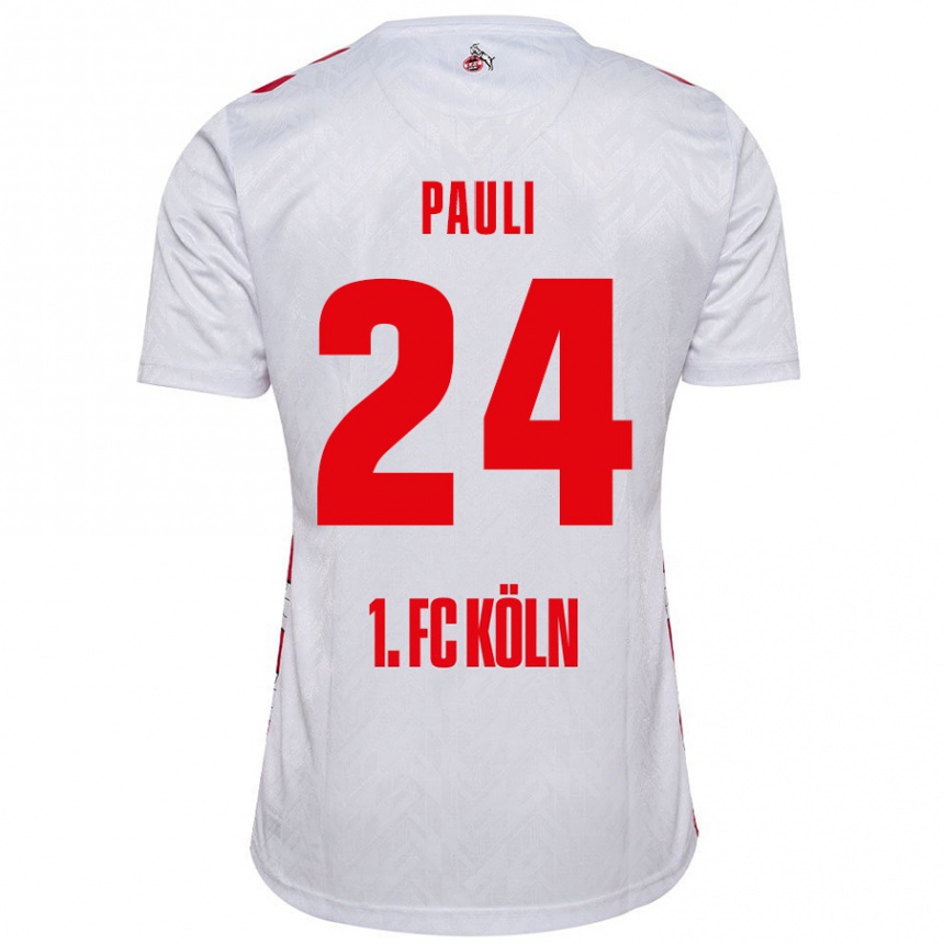 Enfant Football Maillot Julian Pauli #24 Blanc Rouge Tenues Domicile 2024/25