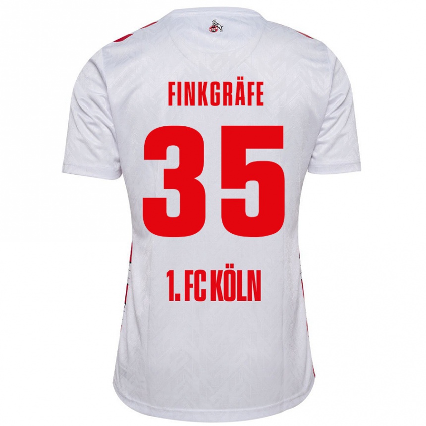 Enfant Football Maillot Max Finkgräfe #35 Blanc Rouge Tenues Domicile 2024/25