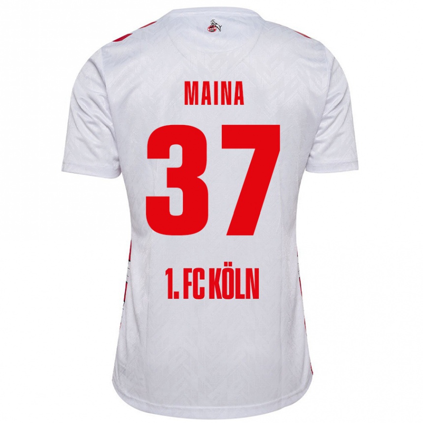 Enfant Football Maillot Linton Maina #37 Blanc Rouge Tenues Domicile 2024/25