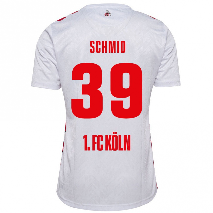 Enfant Football Maillot Maximilian Schmid #39 Blanc Rouge Tenues Domicile 2024/25