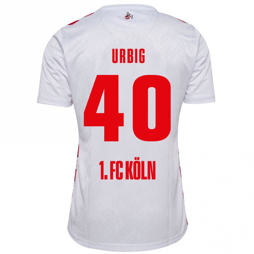 Enfant Football Maillot Jonas Urbig #40 Blanc Rouge Tenues Domicile 2024/25