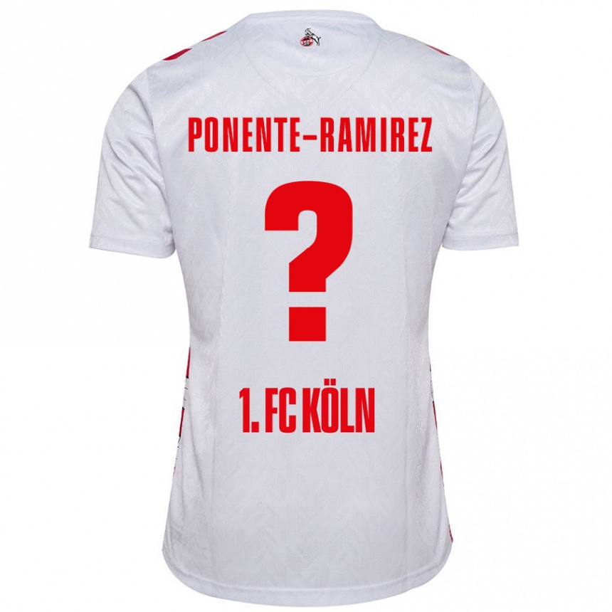 Enfant Football Maillot Jason Ponente-Ramirez #0 Blanc Rouge Tenues Domicile 2024/25