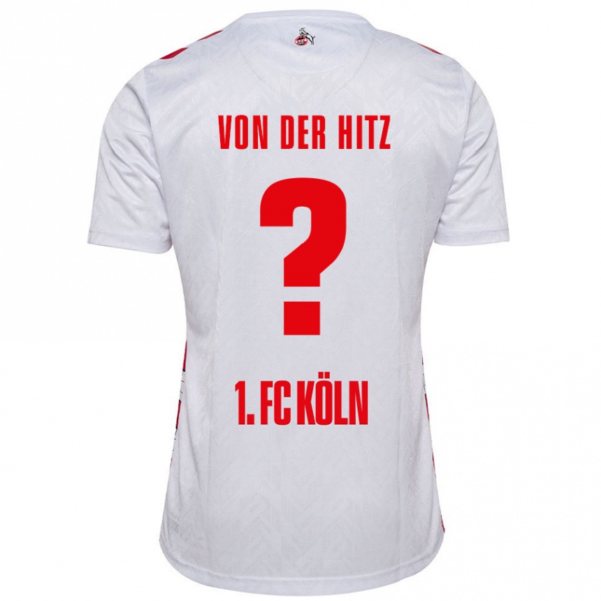 Enfant Football Maillot Justin Von Der Hitz #0 Blanc Rouge Tenues Domicile 2024/25