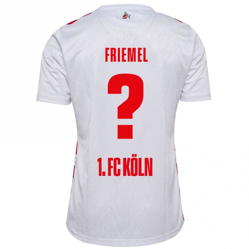 Enfant Football Maillot Jonathan Friemel #0 Blanc Rouge Tenues Domicile 2024/25