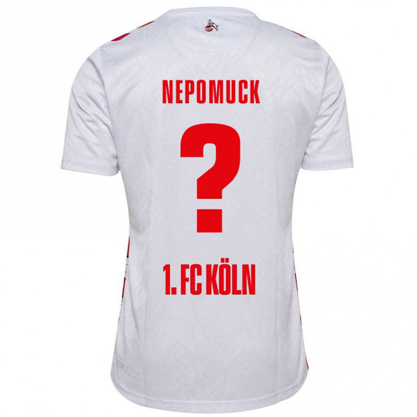 Enfant Football Maillot Simon Nepomuck #0 Blanc Rouge Tenues Domicile 2024/25