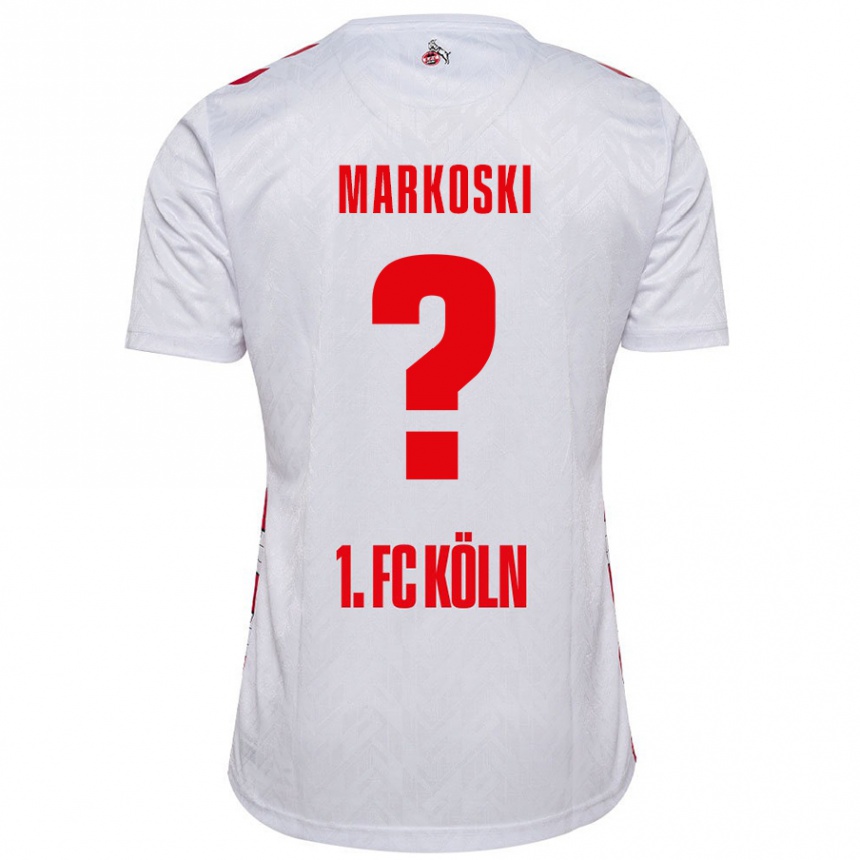 Enfant Football Maillot Kristian Markoski #0 Blanc Rouge Tenues Domicile 2024/25