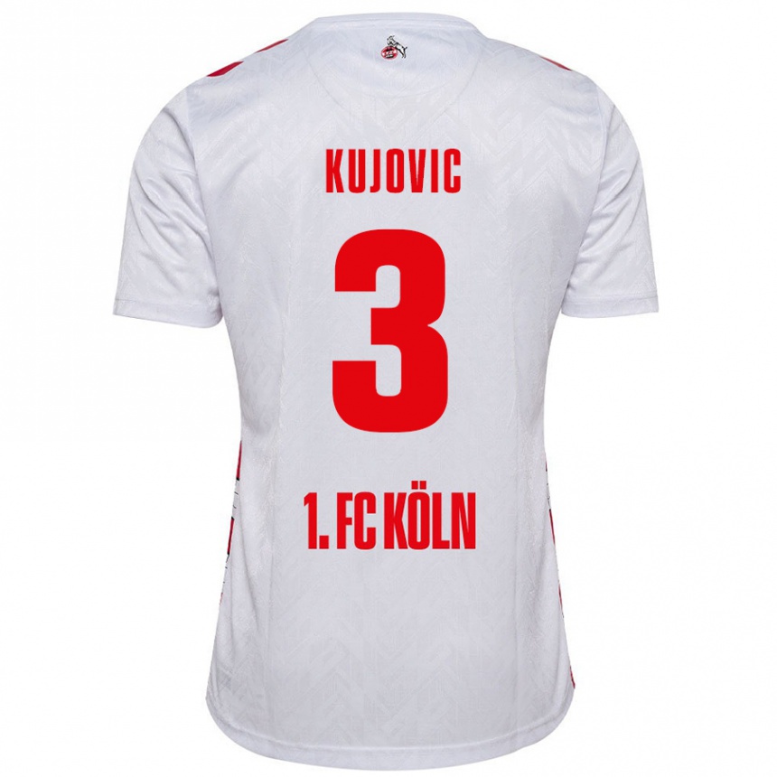 Enfant Football Maillot Emin Kujovic #3 Blanc Rouge Tenues Domicile 2024/25