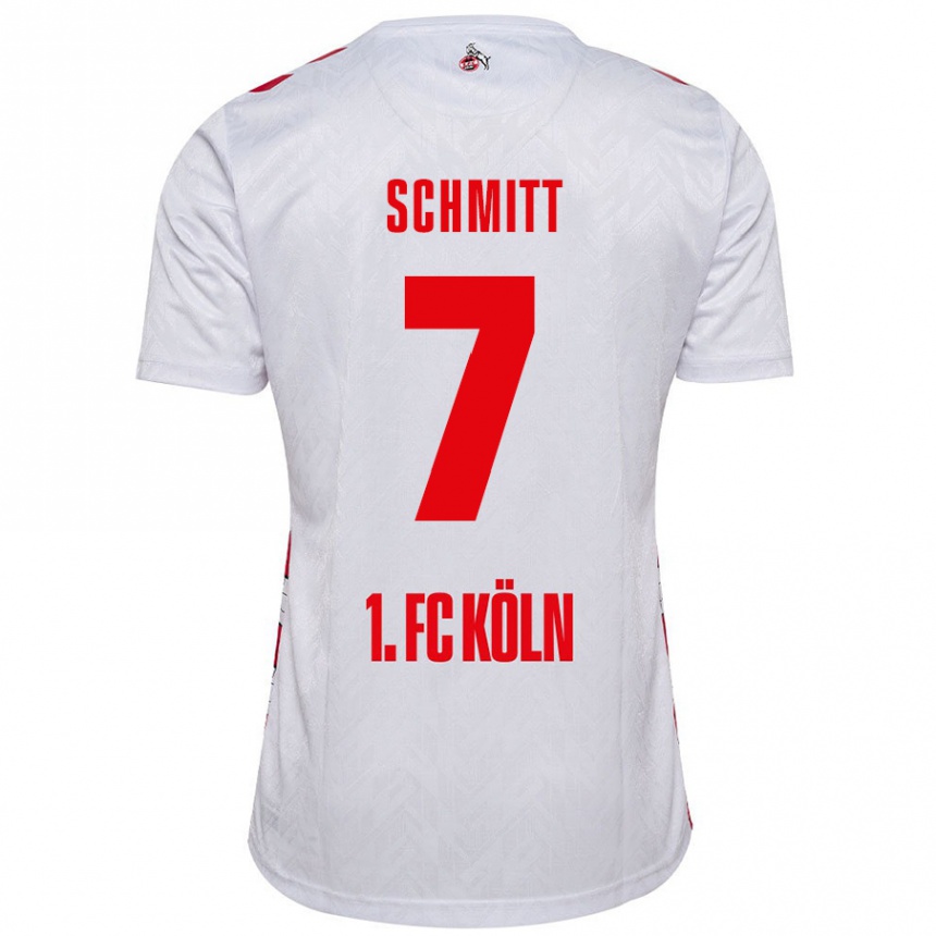 Enfant Football Maillot Oliver Schmitt #7 Blanc Rouge Tenues Domicile 2024/25