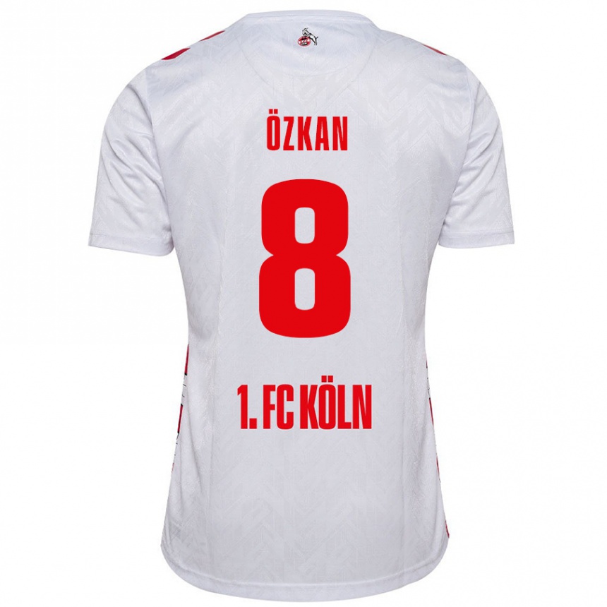 Enfant Football Maillot Mikail Özkan #8 Blanc Rouge Tenues Domicile 2024/25