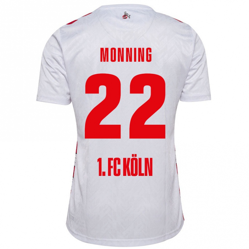 Enfant Football Maillot Marlon Monning #22 Blanc Rouge Tenues Domicile 2024/25