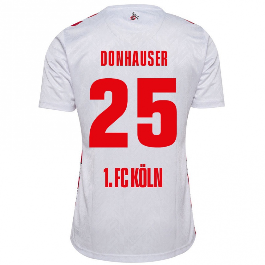 Enfant Football Maillot Laura Donhauser #25 Blanc Rouge Tenues Domicile 2024/25