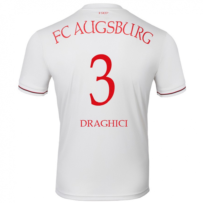 Enfant Football Maillot Robert Drăghici #3 Blanc Tenues Domicile 2024/25