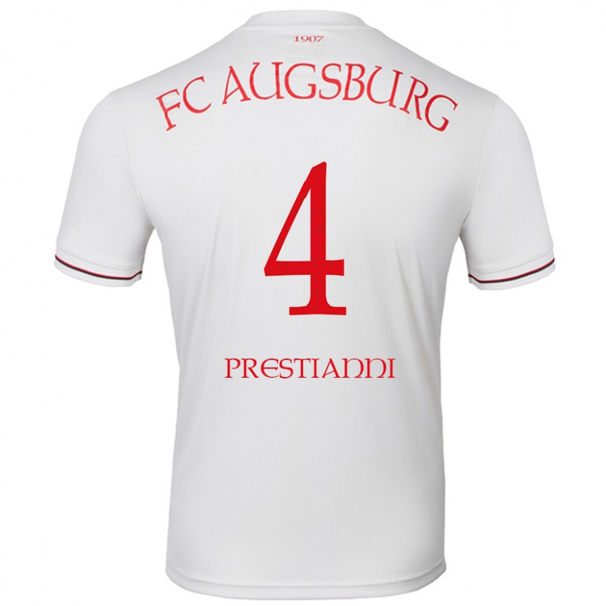 Enfant Football Maillot Luis Prestianni #4 Blanc Tenues Domicile 2024/25