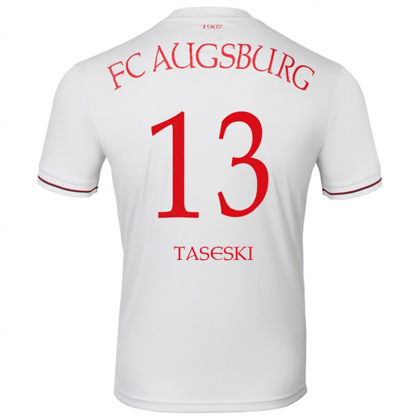 Enfant Football Maillot Kristijan Taseski #13 Blanc Tenues Domicile 2024/25