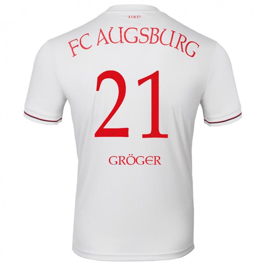 Enfant Football Maillot Elias Gröger #21 Blanc Tenues Domicile 2024/25