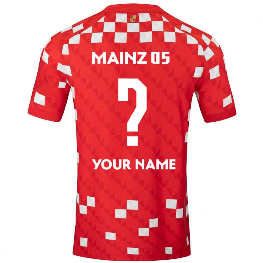 Enfant Football Maillot Votre Nom #0 Blanc Rouge Tenues Domicile 2024/25