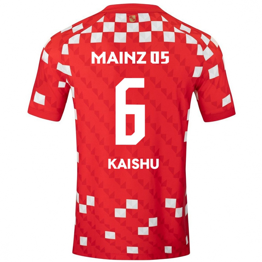 Enfant Football Maillot Kaishu Sano #6 Blanc Rouge Tenues Domicile 2024/25