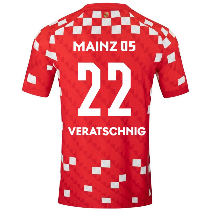 Enfant Football Maillot Nikolas Veratschnig #22 Blanc Rouge Tenues Domicile 2024/25