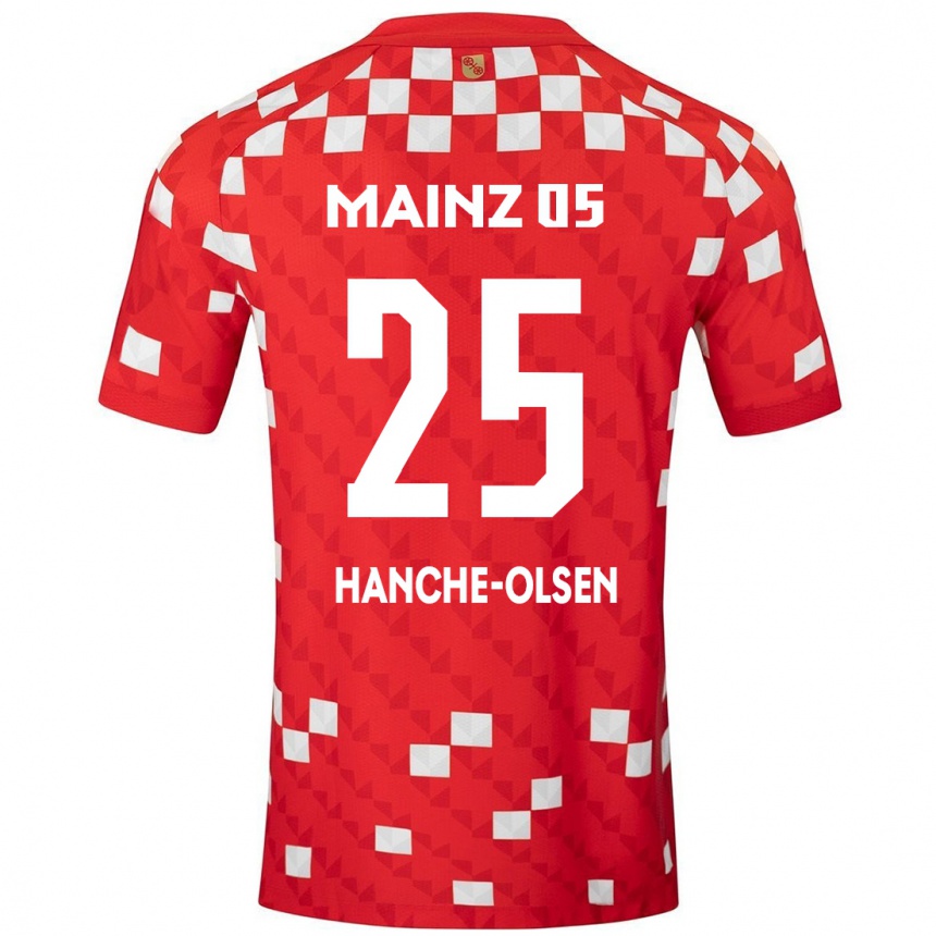 Enfant Football Maillot Andreas Hanche-Olsen #25 Blanc Rouge Tenues Domicile 2024/25