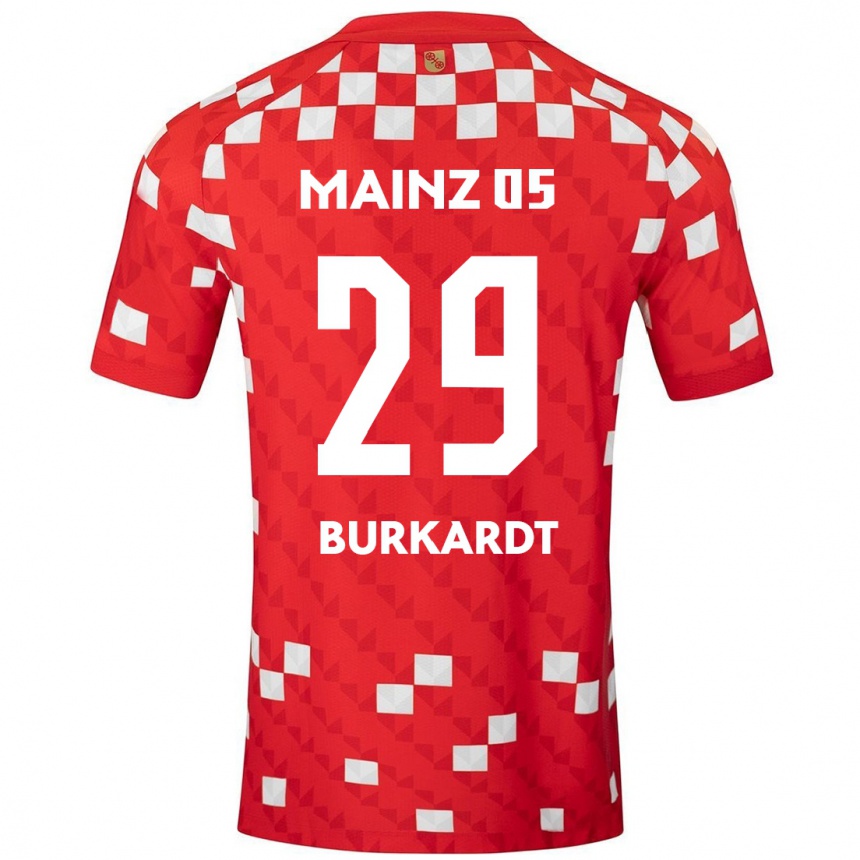 Enfant Football Maillot Jonathan Burkardt #29 Blanc Rouge Tenues Domicile 2024/25