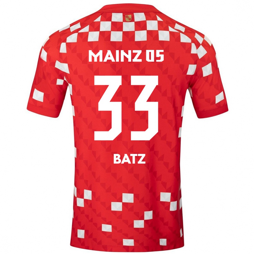 Enfant Football Maillot Daniel Batz #33 Blanc Rouge Tenues Domicile 2024/25