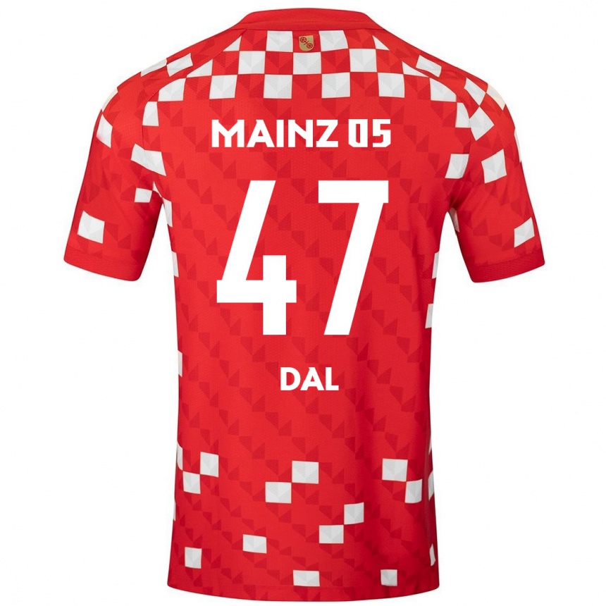 Enfant Football Maillot Maxim Dal #47 Blanc Rouge Tenues Domicile 2024/25