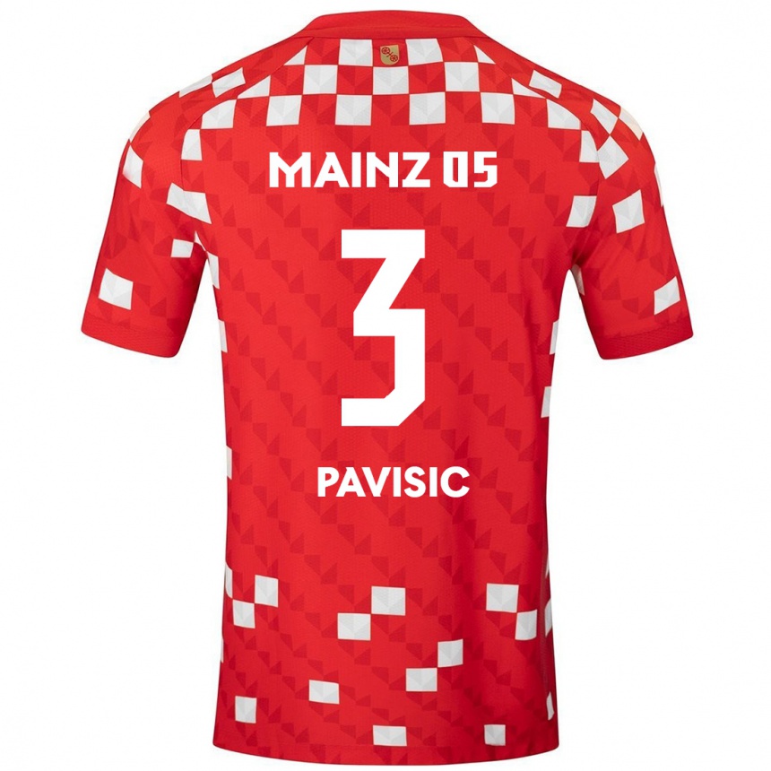 Enfant Football Maillot Stjepan Pavisic #3 Blanc Rouge Tenues Domicile 2024/25