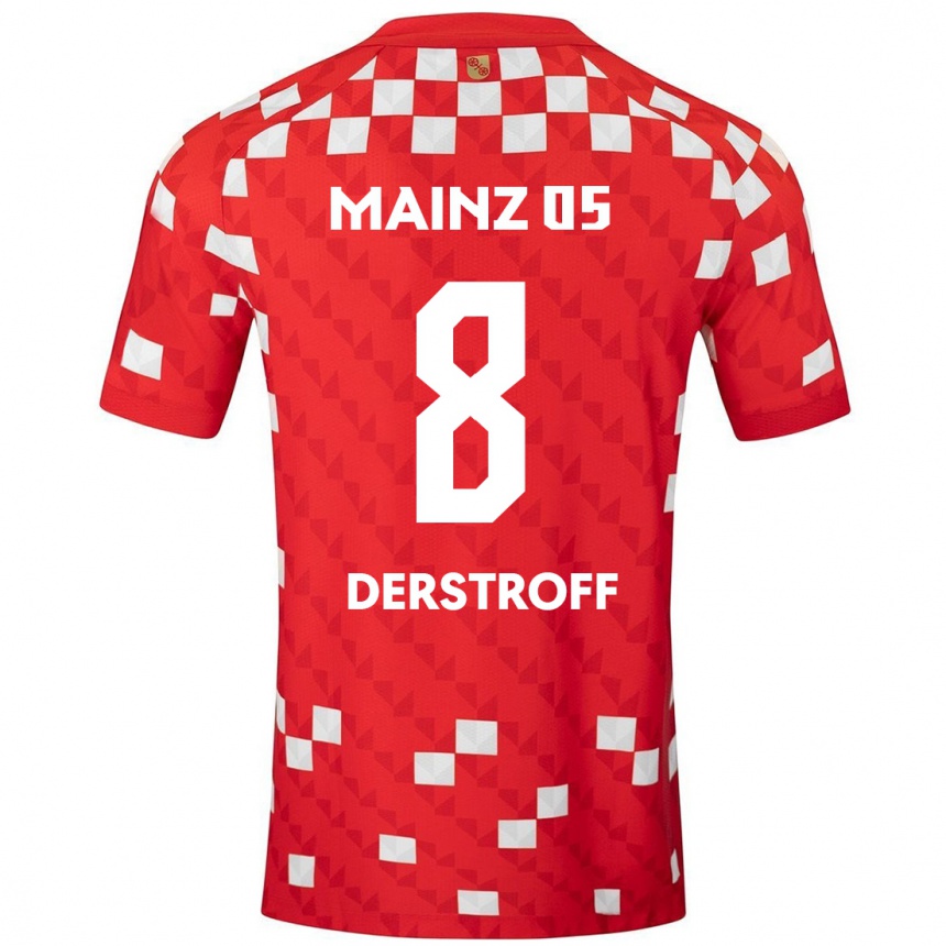 Enfant Football Maillot Julian-Maurice Derstroff #8 Blanc Rouge Tenues Domicile 2024/25