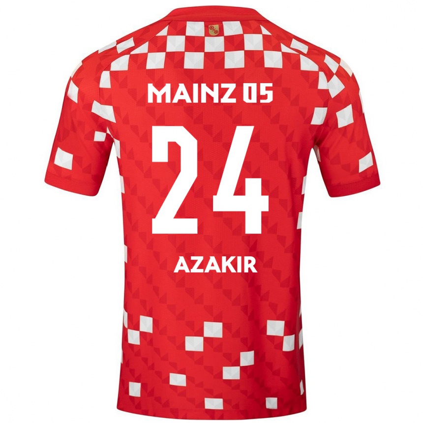 Enfant Football Maillot Dennis Azakir #24 Blanc Rouge Tenues Domicile 2024/25