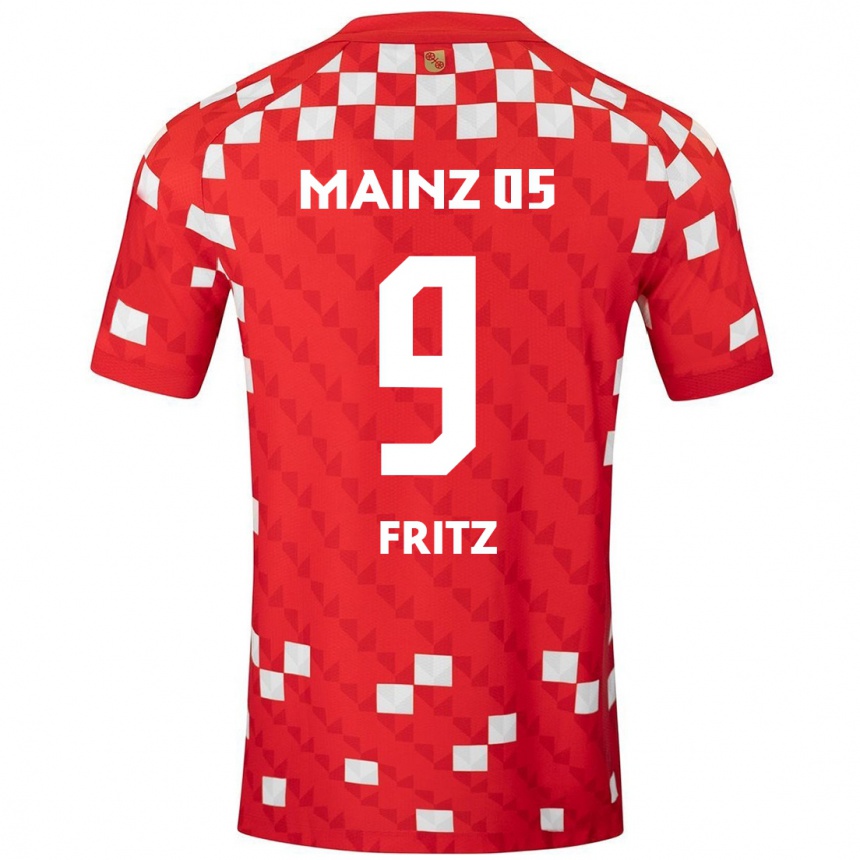 Enfant Football Maillot April Fritz #9 Blanc Rouge Tenues Domicile 2024/25