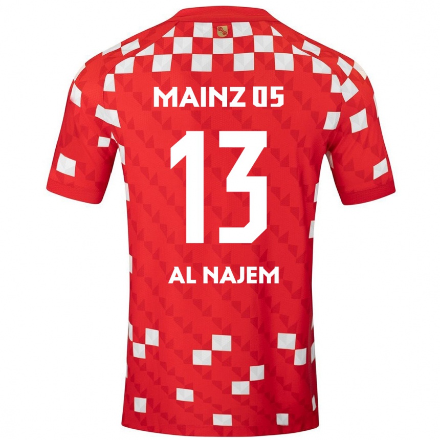 Enfant Football Maillot Salma Al Najem #13 Blanc Rouge Tenues Domicile 2024/25