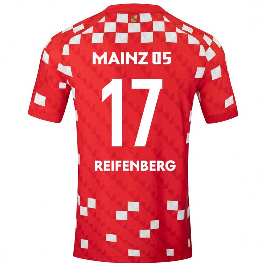 Enfant Football Maillot Michelle Reifenberg #17 Blanc Rouge Tenues Domicile 2024/25