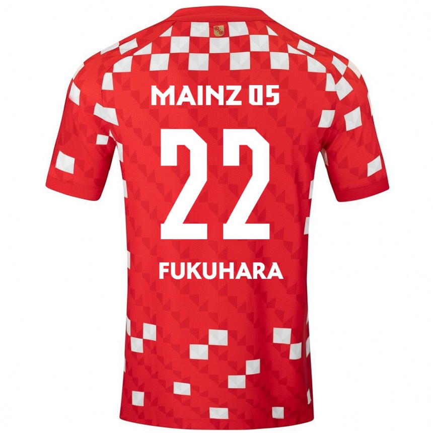 Enfant Football Maillot Yuuka Fukuhara #22 Blanc Rouge Tenues Domicile 2024/25