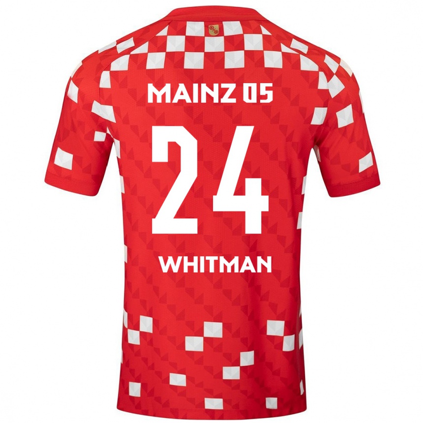 Enfant Football Maillot Katherine Whitman #24 Blanc Rouge Tenues Domicile 2024/25