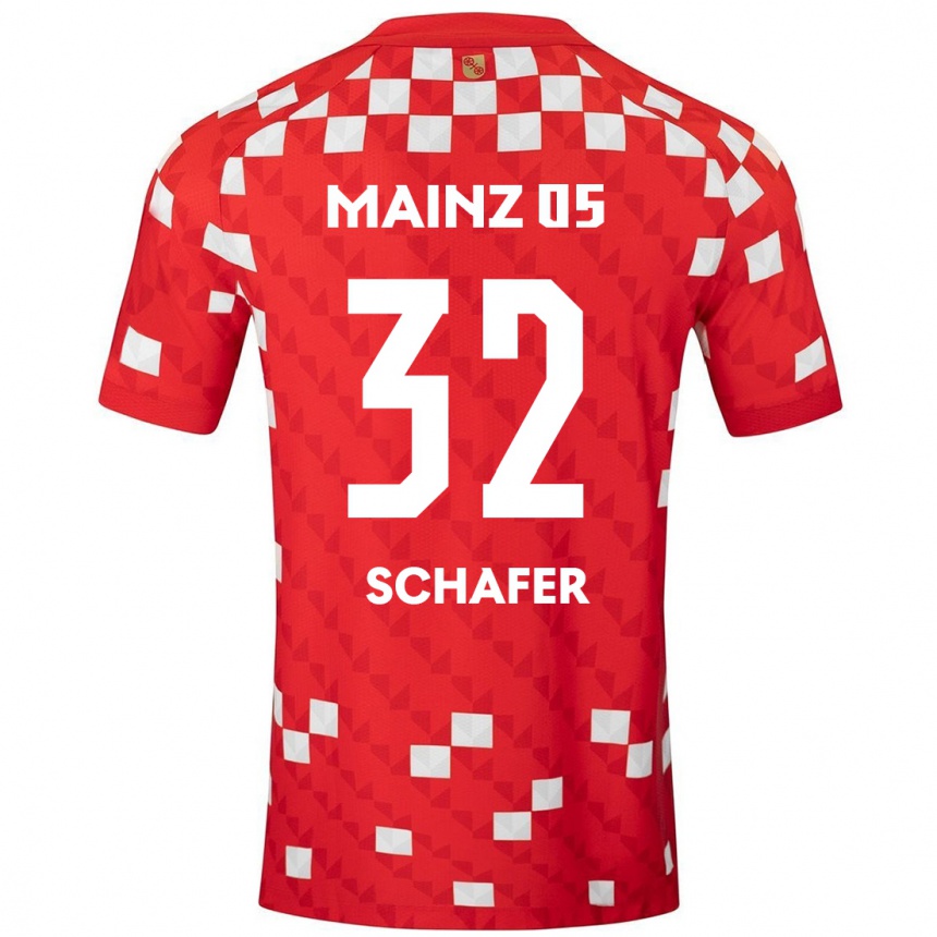 Enfant Football Maillot Ann-Christin Schäfer #32 Blanc Rouge Tenues Domicile 2024/25