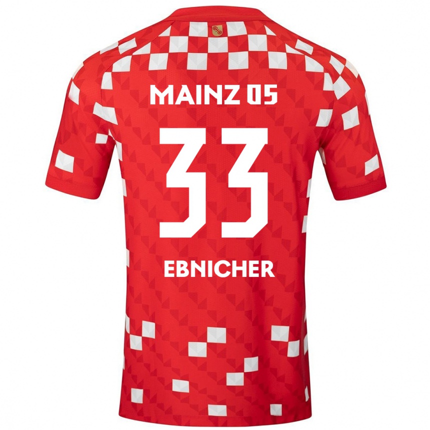 Enfant Football Maillot Sabine Ebnicher #33 Blanc Rouge Tenues Domicile 2024/25