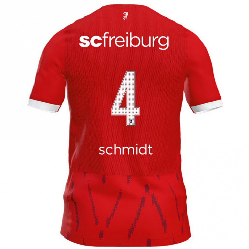 Enfant Football Maillot Kenneth Schmidt #4 Rouge Tenues Domicile 2024/25