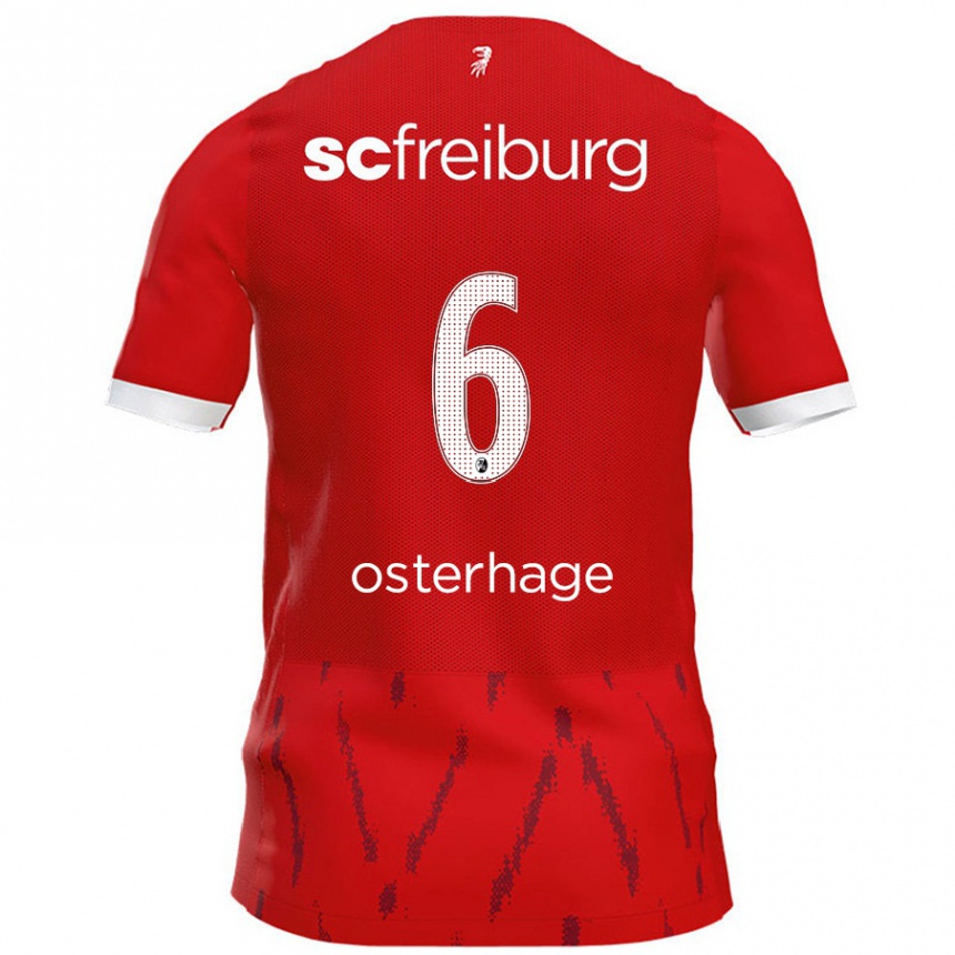 Enfant Football Maillot Patrick Osterhage #6 Rouge Tenues Domicile 2024/25