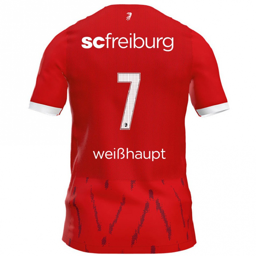 Enfant Football Maillot Noah Weißhaupt #7 Rouge Tenues Domicile 2024/25