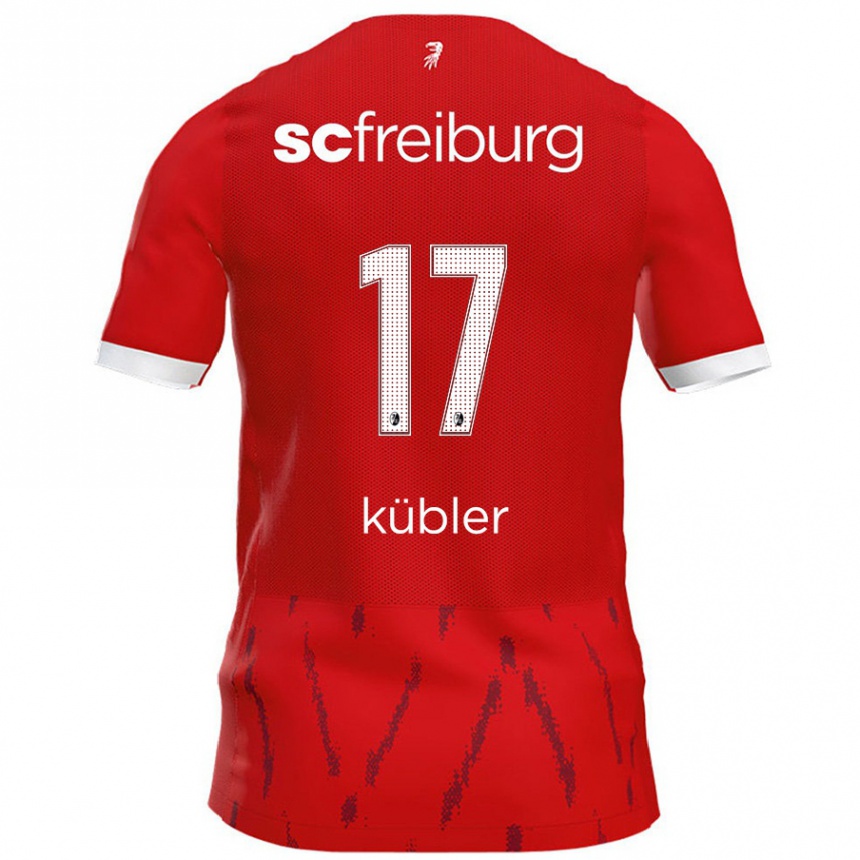 Enfant Football Maillot Lukas Kübler #17 Rouge Tenues Domicile 2024/25