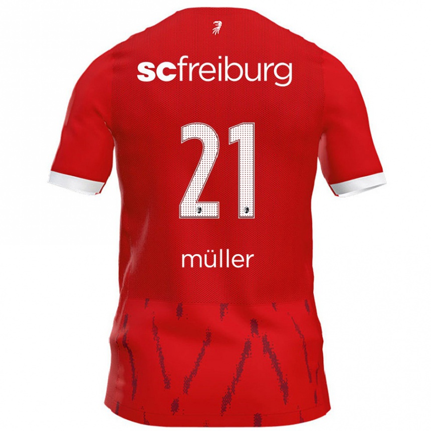 Enfant Football Maillot Florian Müller #21 Rouge Tenues Domicile 2024/25