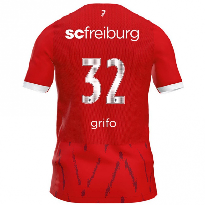 Enfant Football Maillot Vincenzo Grifo #32 Rouge Tenues Domicile 2024/25