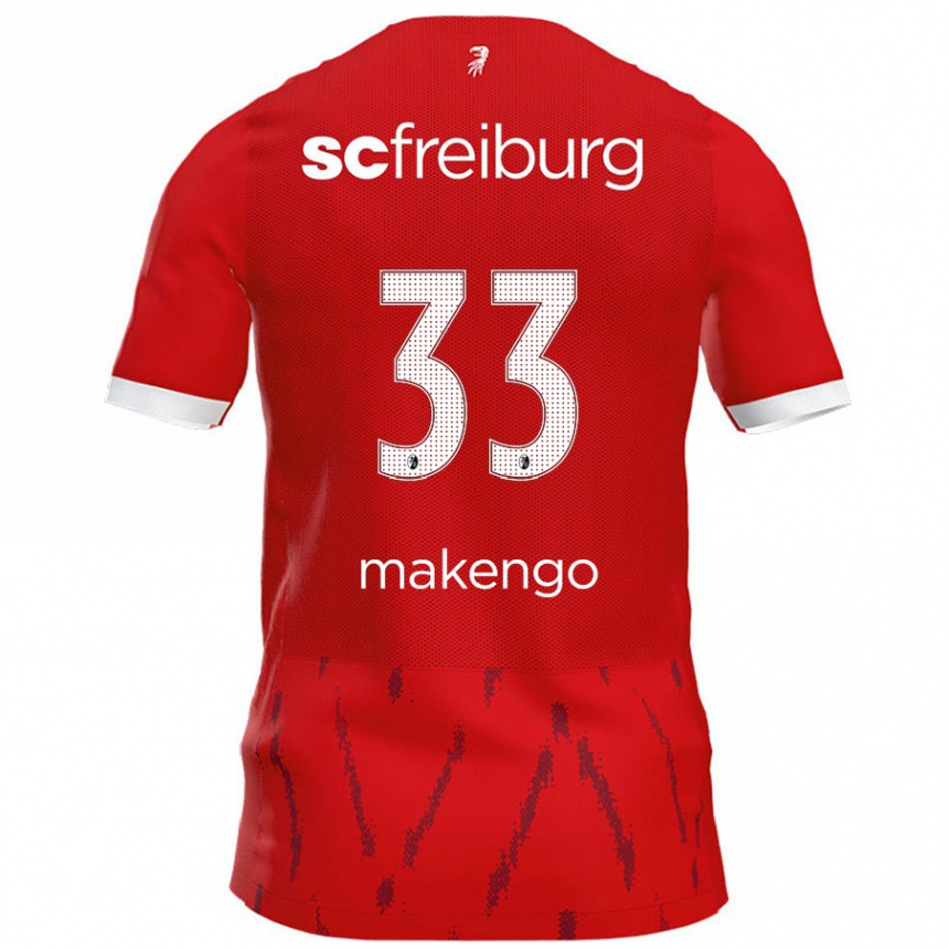 Enfant Football Maillot Jordy Makengo #33 Rouge Tenues Domicile 2024/25