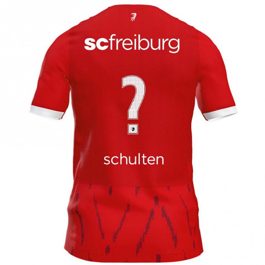 Enfant Football Maillot Luca Schulten #0 Rouge Tenues Domicile 2024/25