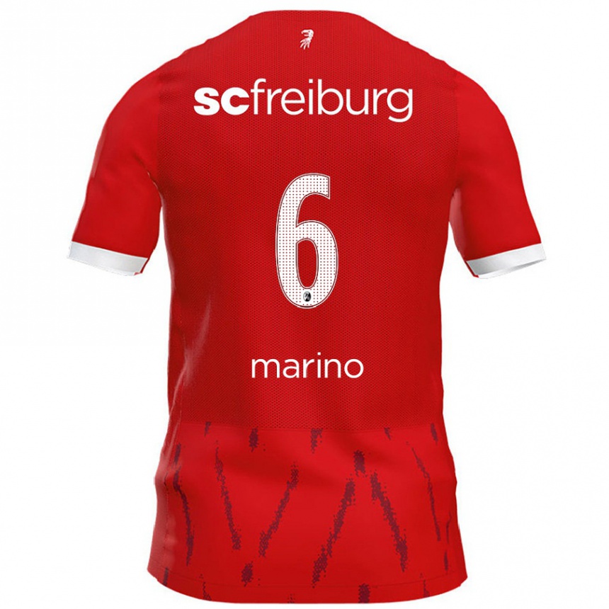 Enfant Football Maillot Luca Marino #6 Rouge Tenues Domicile 2024/25