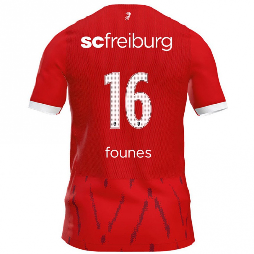 Enfant Football Maillot Kevin Founes #16 Rouge Tenues Domicile 2024/25