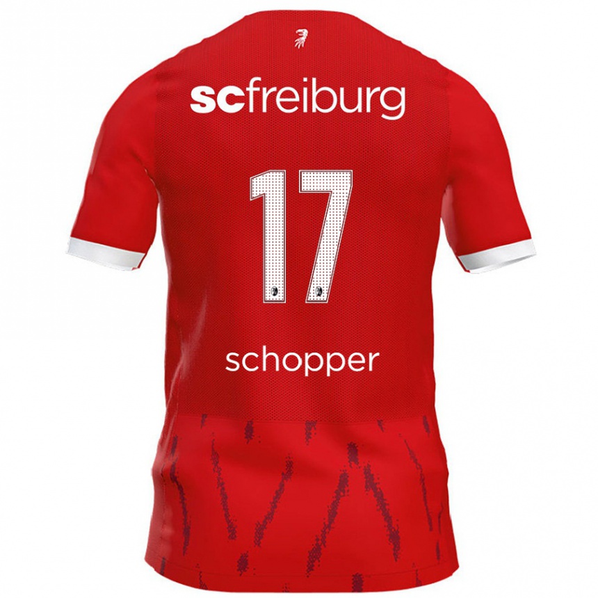 Enfant Football Maillot David Schopper #17 Rouge Tenues Domicile 2024/25