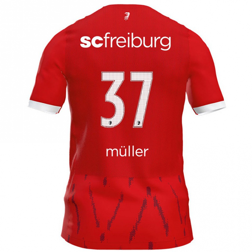 Enfant Football Maillot Ruben Müller #37 Rouge Tenues Domicile 2024/25